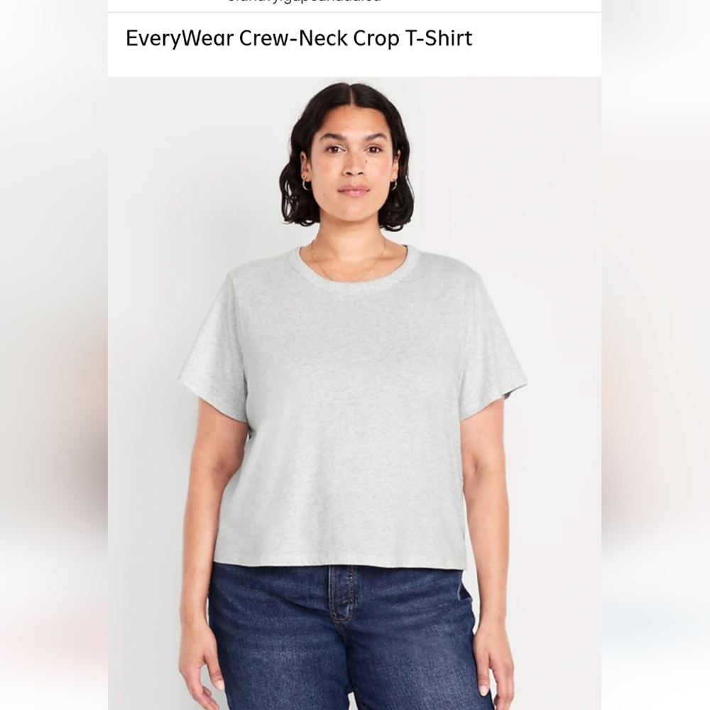 Old Navy Light Gray Crew-Neck Crop Top